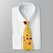 Abstract Gouden Geel & Plum Paarse Polka Dot Stropdas (Gebonden)
