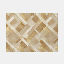 Abstract gouden geometrisch patroon met metaalglan deurmat