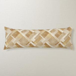 Abstract gouden geometrisch patroon met metaalglan lichaamskussen