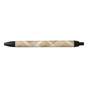 Abstract gouden geometrisch patroon met metaalglan zwarte inkt pen