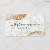Abstract Gouden Glitter Elegant Wit Marmer Modern Visitekaartje (Voorkant)
