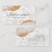 Abstract Gouden Glitter Elegant Wit Marmer Modern Visitekaartje (Voorkant / Achterkant)