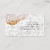 Abstract Gouden Glitter Elegant Wit Marmer Modern Visitekaartje (Achterkant)