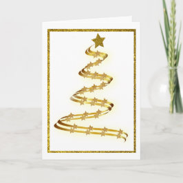 Abstract gouden kerstboomsterren Overzicht Aangepa Feestdagen Kaart