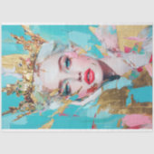 Abstract Gouden Koningin Decoupage Vrouwen Geschie Tissuepapier (Voorkant)