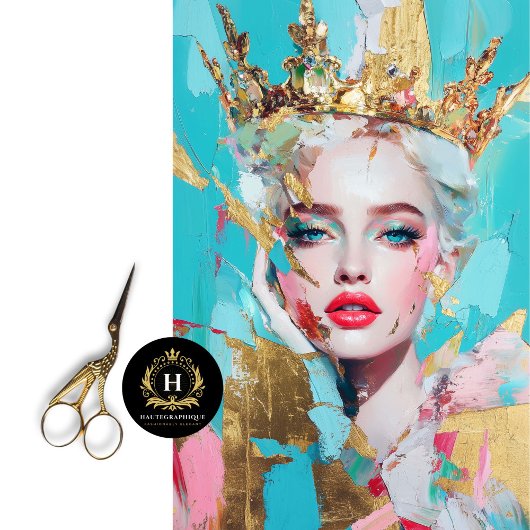 Abstract Gouden Koningin Decoupage Vrouwen Geschie Tissuepapier