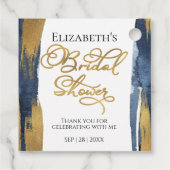 Abstract gouden marineblauw Vrijgezellenfeest dank Bedankjes Labels (Achterkant)