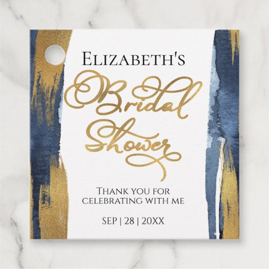 Abstract gouden marineblauw Vrijgezellenfeest dank Bedankjes Labels (Voorkant)