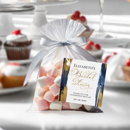 Abstract gouden marineblauw Vrijgezellenfeest dank Bedankjes Labels