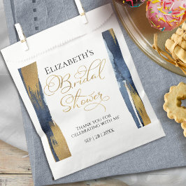 Abstract gouden marineblauw Vrijgezellenfeest dank Bedankzakje