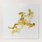 Abstract Gouden Paard en Ruiter Legpuzzel (Horizontaal)