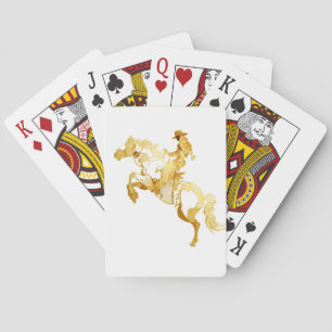 Abstract Gouden Paard en Ruiter Pokerkaarten