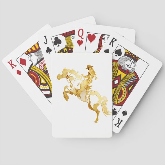 Abstract Gouden Paard en Ruiter Pokerkaarten (Achterkant)