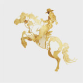 Abstract Gouden Paard en Ruiter Sticker (Voorkant)
