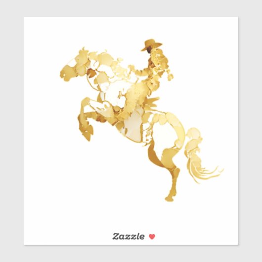 Abstract Gouden Paard en Ruiter Sticker (Vel)