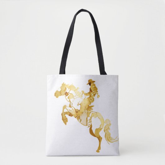 Abstract Gouden Paard en Ruiter Tote Bag (Voorkant)