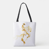 Abstract Gouden Paard en Ruiter Tote Bag (Achterkant)