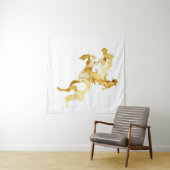 Abstract Gouden Paard en Ruiter Wandkleed (In Situ (horizontaal))