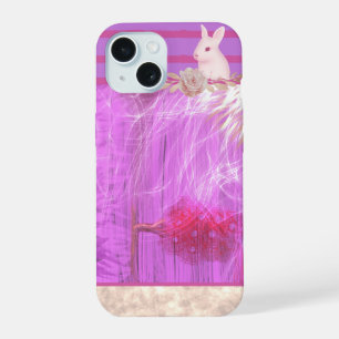 abstract gouden paarse surrealistische natuur land iPhone 15 case