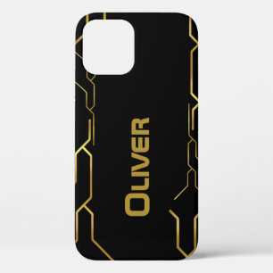 Abstract gouden patroon op zwart met aangepaste na Case-Mate iPhone case