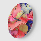 Abstract Gouden Rood Blauw Acryl Muurklok Grote Klok (Hoek)