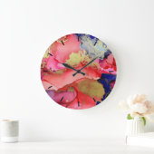 Abstract Gouden Rood Blauw Acryl Muurklok Grote Klok (Huis)