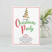 Abstract Gouden Rood Groen Lint Kerstfeest  Kaart (Staand voorkant)