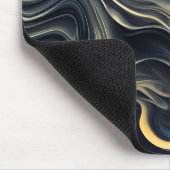 Abstract gouden rookontwerp op zwart muismat (Hoek)