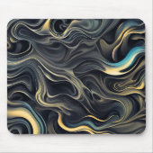 Abstract gouden rookontwerp op zwart muismat (Voorkant)