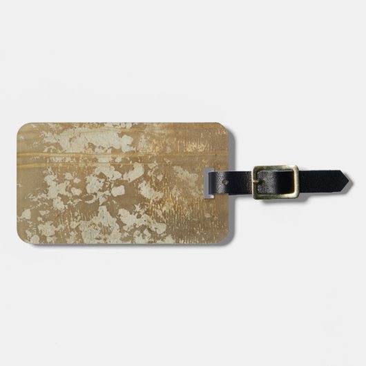 Abstract gouden schilderen met zilverspeckers bagagelabel (Voorkant horizontaal)