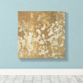 Abstract gouden schilderen met zilverspeckers canvas afdruk (Insitu (Houten vloer))