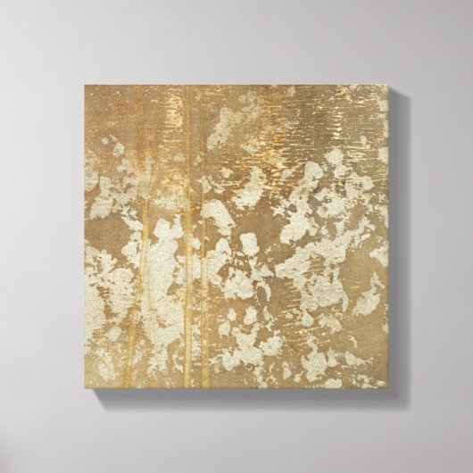 Abstract gouden schilderen met zilverspeckers canvas afdruk (Voorkant)