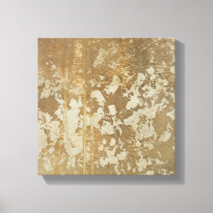 Abstract gouden schilderen met zilverspeckers canvas afdruk