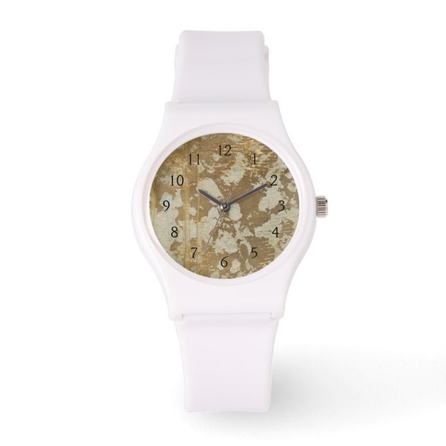 Abstract gouden schilderen met zilverspeckers horloge (Voorkant)
