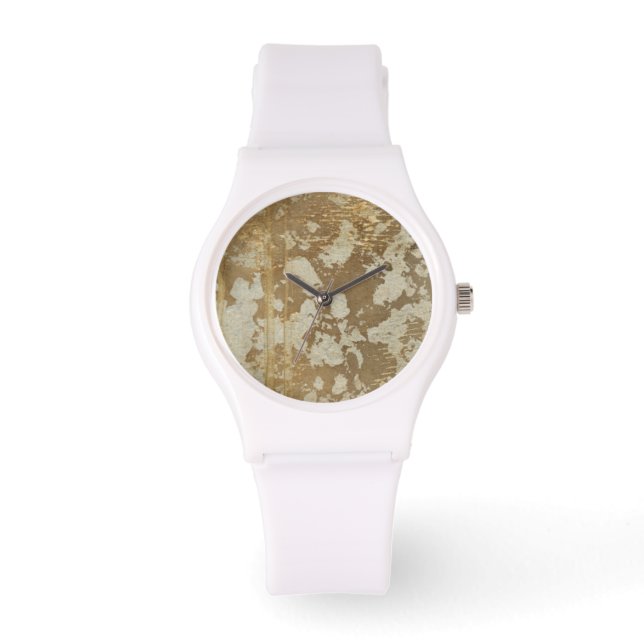 Abstract gouden schilderen met zilverspeckers horloge (Voorkant)