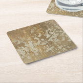 Abstract gouden schilderen met zilverspeckers kartonnen onderzetters (Schuin)