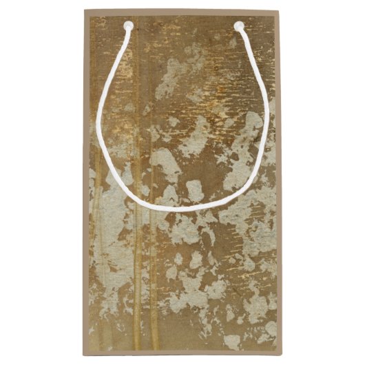 Abstract gouden schilderen met zilverspeckers klein cadeauzakje (Achterkant)