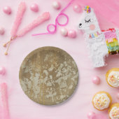 Abstract gouden schilderen met zilverspeckers papieren bordje (Feest)