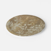 Abstract gouden schilderen met zilverspeckers papieren bordje (Gekanteld)