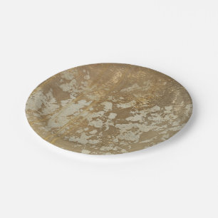 Abstract gouden schilderen met zilverspeckers papieren bordje