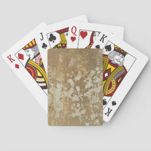 Abstract gouden schilderen met zilverspeckers pokerkaarten