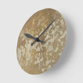 Abstract gouden schilderen met zilverspeckers ronde klok (Hoek)