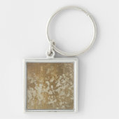 Abstract gouden schilderen met zilverspeckers sleutelhanger (Voorkant)
