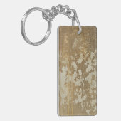 Abstract gouden schilderen met zilverspeckers sleutelhanger (Voorkant Links)