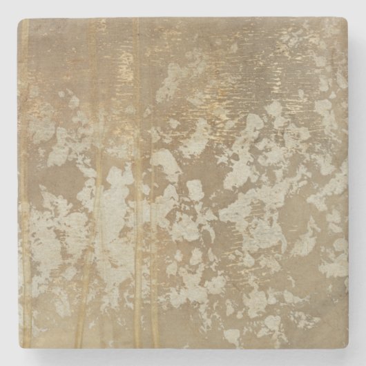 Abstract gouden schilderen met zilverspeckers stenen onderzetter (Voorkant)