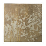 Abstract gouden schilderen met zilverspeckers tegeltje<br><div class="desc">Megan Meagher creëerde dit abstracte goudschilderij met zilveren spetters. Een zeer hedendaags stuk, kunstliefhebbers zouden dit stuk aan hun collectie ASAP moeten toevoegen!</div>