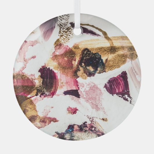 Abstract Gouden Sparkles Creatieve Kunst Glas Ornament (Voorkant)