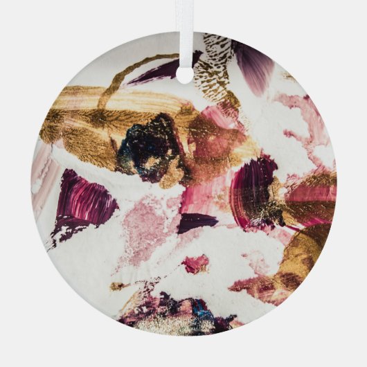 Abstract Gouden Sparkles Creatieve Kunst Glas Ornament (Achterkant)