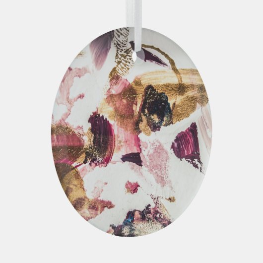 Abstract Gouden Sparkles Creatieve Kunst Glas Ornament (Voorkant Rechts)