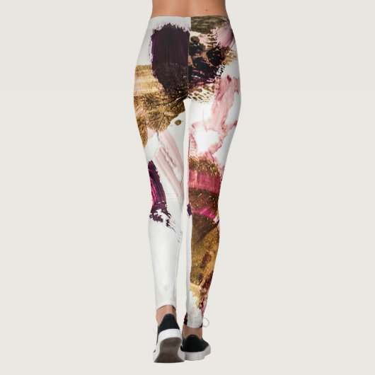 Abstract Gouden Sparkles Creatieve Kunst Leggings (Achterkant)